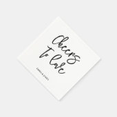 Personalized Cheers Wedding Rustic Hand lettering Serviette (Ecke)