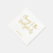 Personalized Cheers Wedding Rustic Hand lettering Serviette (Ecke)