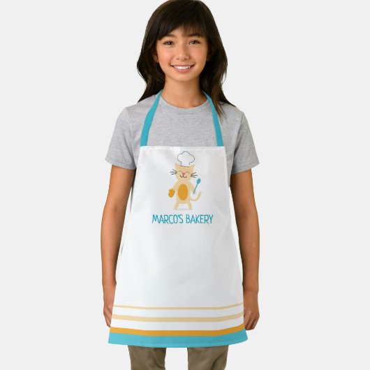 Personalized Chef Cat Baking Apron for Little Chef Schürze (Insitu)