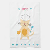 Personalized Chef Cat Kitchen Towel Geschirrtuch (Vertikal)
