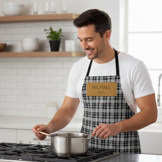 Personalized Chef Plaid Apron with Custom Name  Schürze