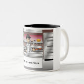 Personalized Chef, with hat - Male Cartoon Zweifarbige Tasse (VorderseiteRechts)