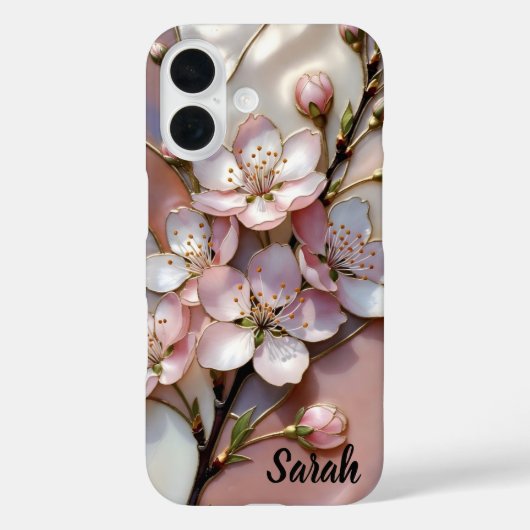 Personalized Cherry Blossom Phone Case Floral (Rückseite)