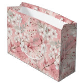 Personalized cherry blossoms große geschenktüte (Rückseite Schrägansicht)