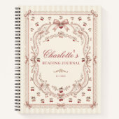 Personalized Cherry Bow Book Lover Reading Journal Notizblock (Vorderseite)