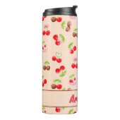 Personalized Cherry Dessert Pattern Cute Name Thermosbecher (Nach links gedreht)