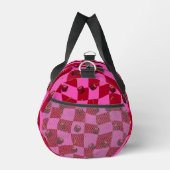 Personalized Cherry Gingham Retro Custom Name Duffle Bag (Rechts)