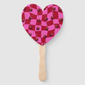 Personalized Cherry Gingham Retro Custom Name Fächer (Rückseite)
