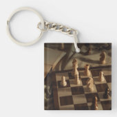 Personalized Chess Board Photo Minimal Men's Name Schlüsselanhänger (Vorderseite)