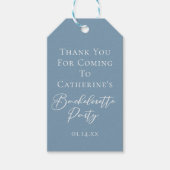 Personalized Chic Dusty Blue Bachelorette Party Geschenkanhänger (Vorderseite)