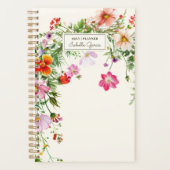 Personalized Chic Elegant Wildflower Planner Planer (Vorderseite)