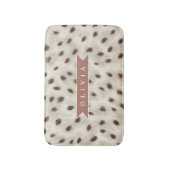 Personalized Chic Neutral Leopard Animal Print Badematte (Vorderseite Vertikal)
