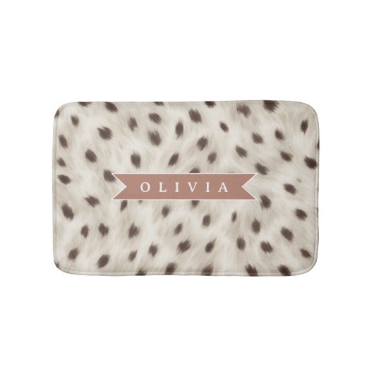 Personalized Chic Neutral Leopard Animal Print Badematte (Vorderseite)
