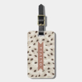 Personalized Chic Neutral Leopard Animal Print Gepäckanhänger (Vorderseite vertikal)
