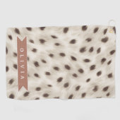 Personalized Chic Neutral Leopard Animal Print Golfhandtuch (Horizontal)