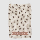 Personalized Chic Neutral Leopard Animal Print Golfhandtuch (Vorderseite)