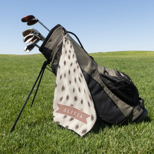 Personalized Chic Neutral Leopard Animal Print Golfhandtuch (Gras)