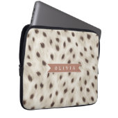 Personalized Chic Neutral Leopard Animal Print Laptopschutzhülle (Vorne Rechts)