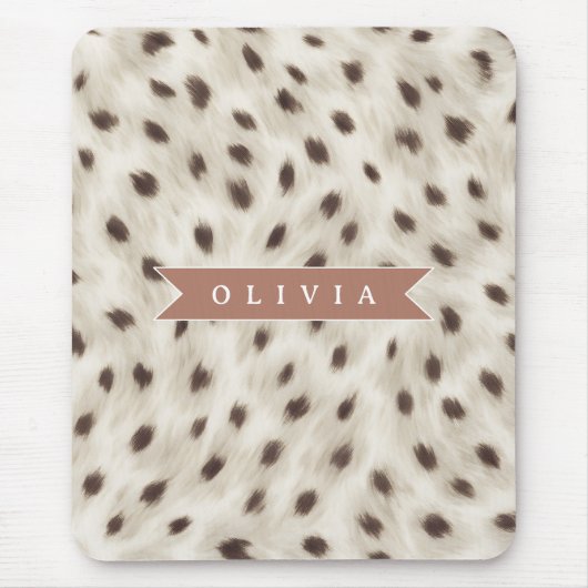 Personalized Chic Neutral Leopard Animal Print Mousepad (Vorne)