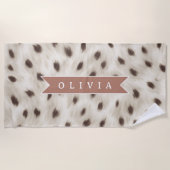 Personalized Chic Neutral Leopard Animal Print Strandtuch (Vorderseite)