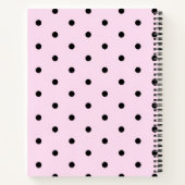 Personalized Chic Pink and Black Polka Dot Notizblock (Rückseite)