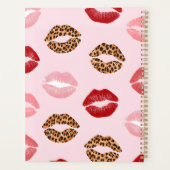 Personalized Chic Pink Leopart Print Lip Pattern Planer (Rückseite)