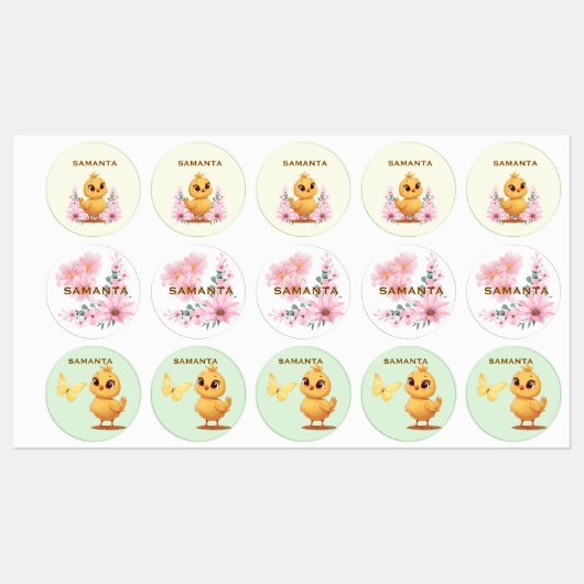 Personalized Chick Waterproof Labels Etiketten (Blatt)