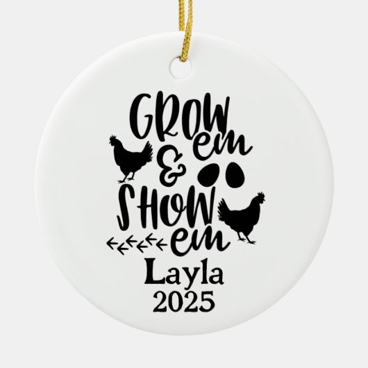 Personalized Chicken 4H Farm Ornament (Vorne)