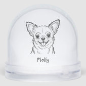 Personalized Chihuahua Dog Christmas Schneekugeln (Rückseite)