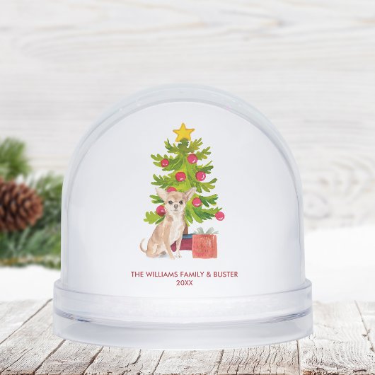 Personalized Chihuahua Dog Christmas Schneekugeln