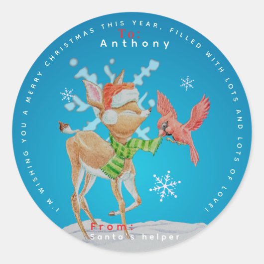 Personalized Children's Christmas Stickers (Vorderseite)