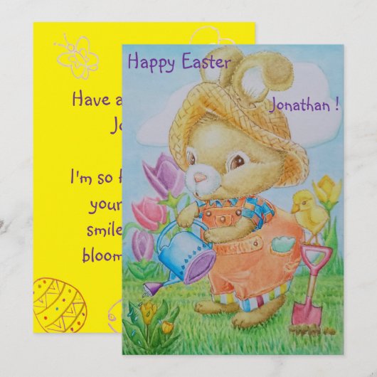Personalized Children's Easter Greeting Card  Feiertagskarte (Vorne/Hinten)