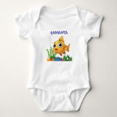Personalized "[Child's Name]" Little Fish Bodysuit Baby Strampler (Vorderseite)