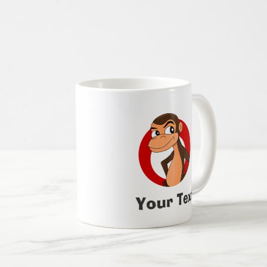 Personalized chimp cartoon coffee mug kaffeetasse (VorderseiteRechts)