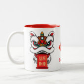 Personalized Chinese Lion Dance New Year Zweifarbige Tasse (Links)