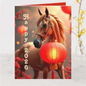 Personalized Chinese new year 2026 Karte (Gelbe Blume)