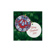 Personalized Chinoiserie Blue White Wreath Bells Keramik Ornament