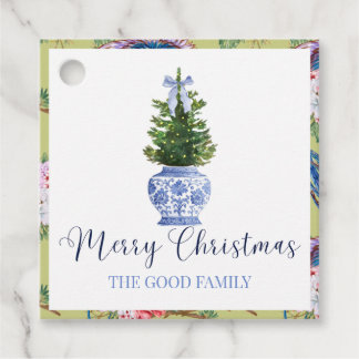 Personalized Chinoiserie Tree Christmas Gift Tags Geschenkanhänger