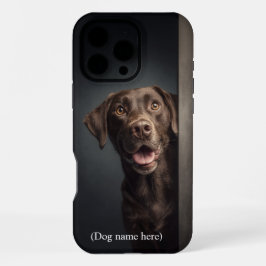 Personalized Chocolate Lab Portrait iPhone 16 Pro Max Hülle