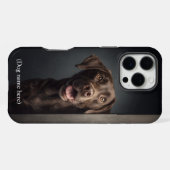 Personalized Chocolate Lab Portrait iPhone Hülle (Rückseite (Horizontal))