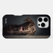 Personalized Chocolate Lab Portrait iPhone Hülle (Rückseite (Horizontal))