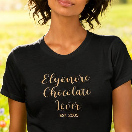 Personalized Chocolate Lover Name Established T-Shirt