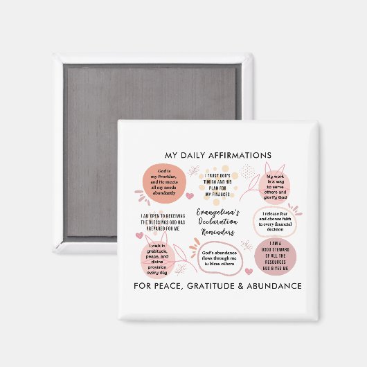 Personalized Christian Daily Affirmations Quotes Magnet (Vorderseite/Rückseite)