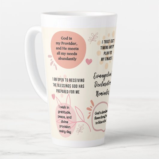 Personalized Christian Daily Affirmations Quotes Milchtasse (Linke Ecke)