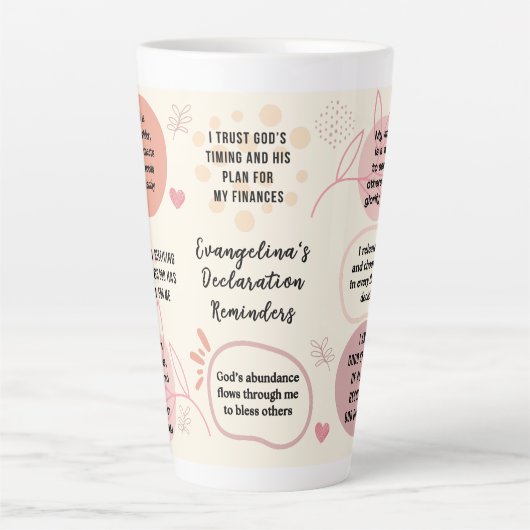 Personalized Christian Daily Affirmations Quotes Milchtasse (Vorderseite)