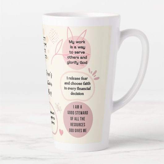 Personalized Christian Daily Affirmations Quotes Milchtasse (Rechts)