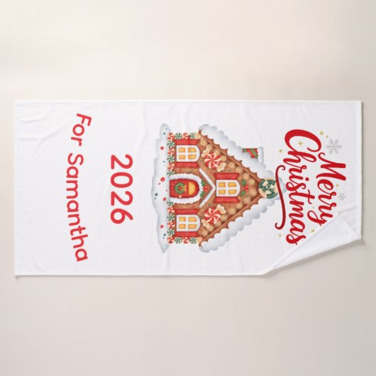 Personalized Christmas 2026 Bath Towel  Badehandtuch (Badehandtuch)
