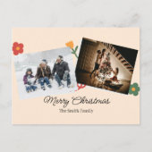 Personalized Christmas Aesthetic Cat Family Feiertagspostkarte (Vorderseite)