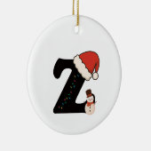 Personalized Christmas Alphabet Letter Z Keramik Ornament (Rechts)