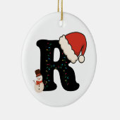 Personalized Christmas Alphabet R Keramik Ornament (Rechts)